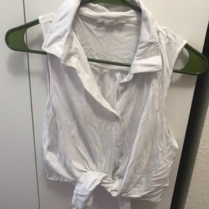 White button down crop top size m